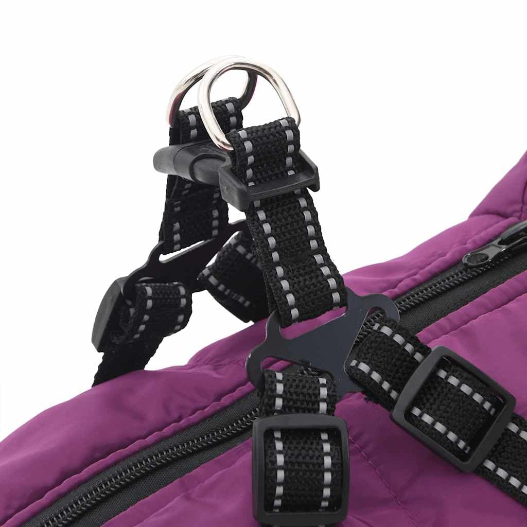 Cappotto Cani Imbracatura Impermeabile Riflettente Viola L44 — miniatura 7 di 8