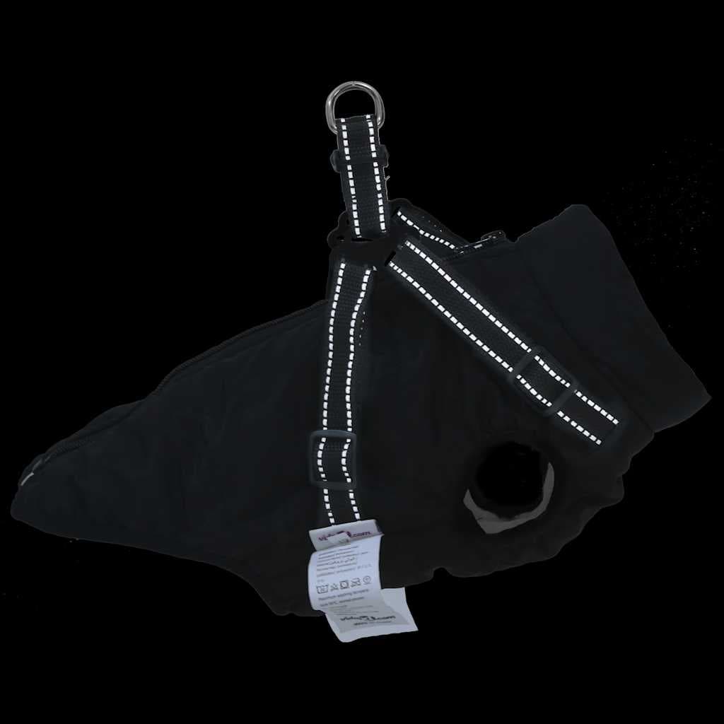 Cappotto Cani con Imbracatura Impermeabile Riflettente Nero L24 — miniatura 4 di 8