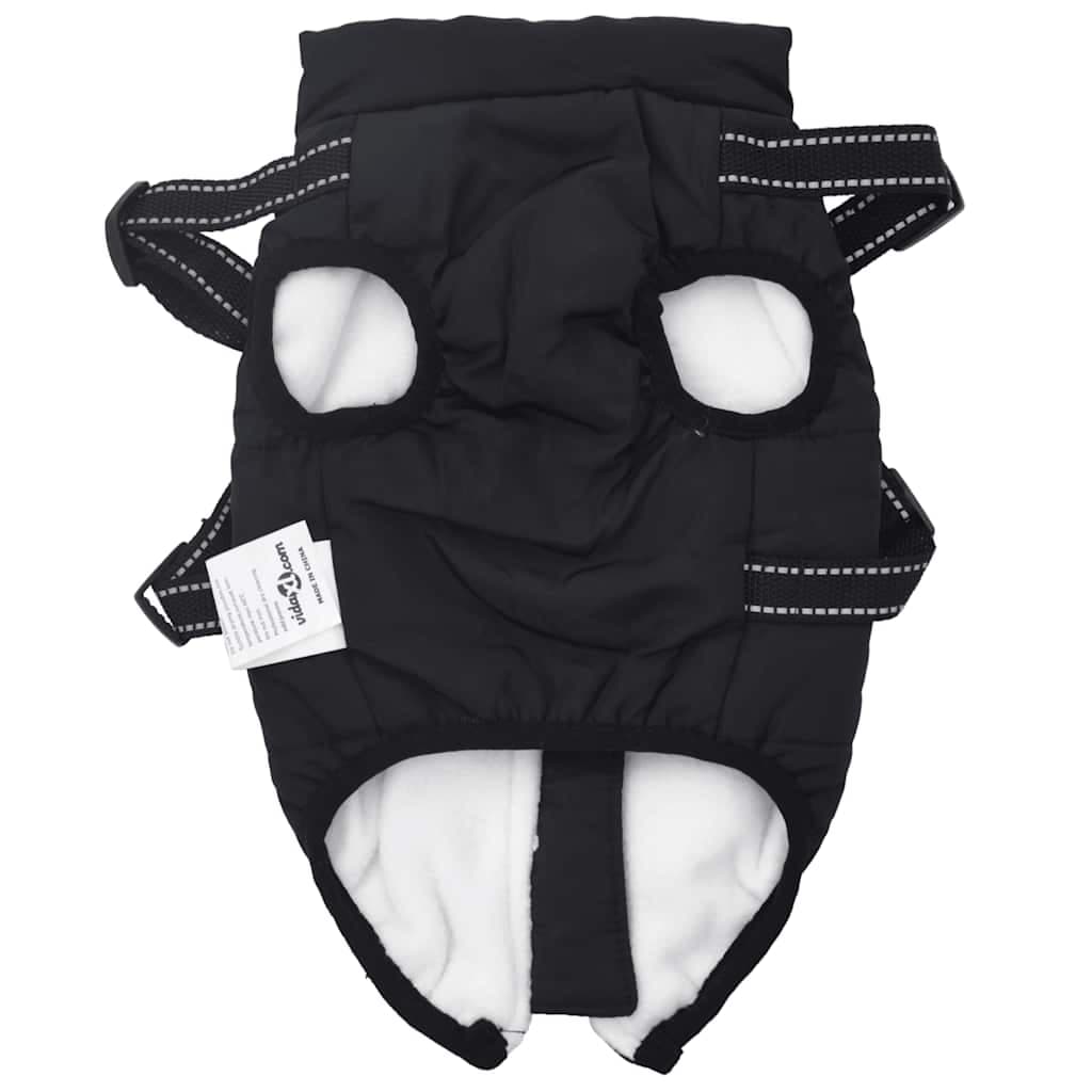 Cappotto Cani con Imbracatura Impermeabile Riflettente Nero L32 — miniatura 3 di 8
