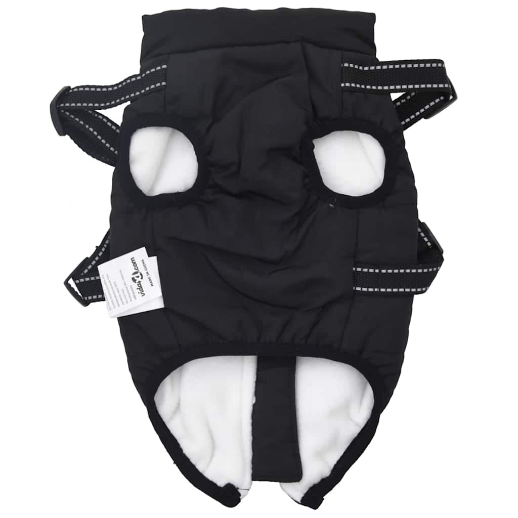 Cappotto Cani con Imbracatura Impermeabile Riflettente Nero L36 — miniatura 3 di 8