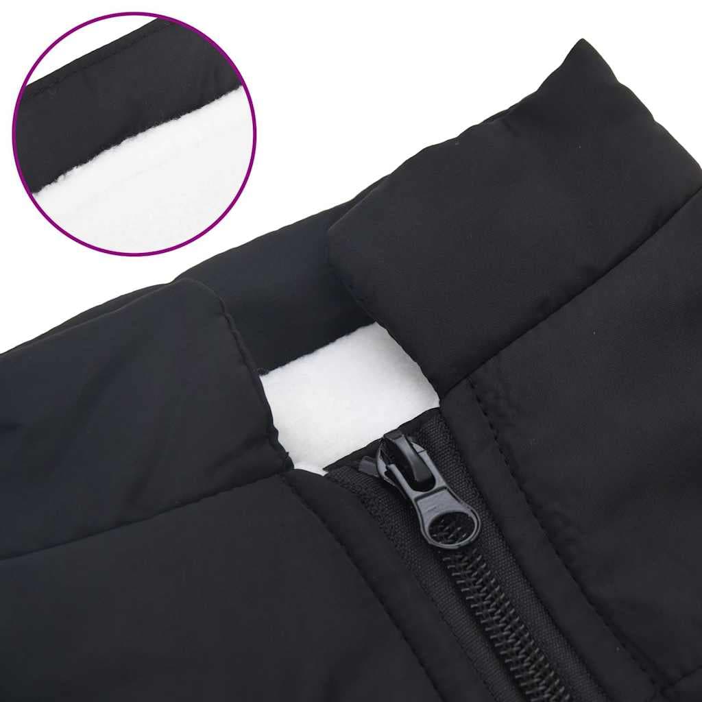 Cappotto Cani con Imbracatura Impermeabile Riflettente Nero L40 — miniatura 5 di 8