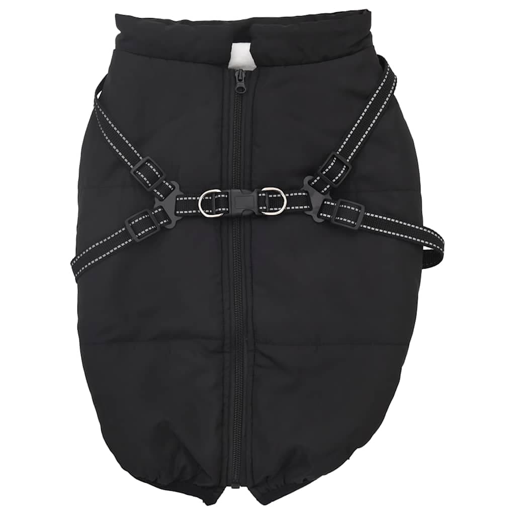 Cappotto Cani con Imbracatura Impermeabile Riflettente Nero L44 — miniatura 1 di 8