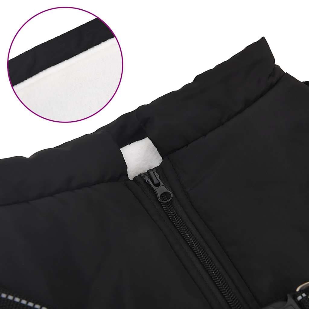 Cappotto Cani con Imbracatura Impermeabile Riflettente Nero L44 — miniatura 5 di 8