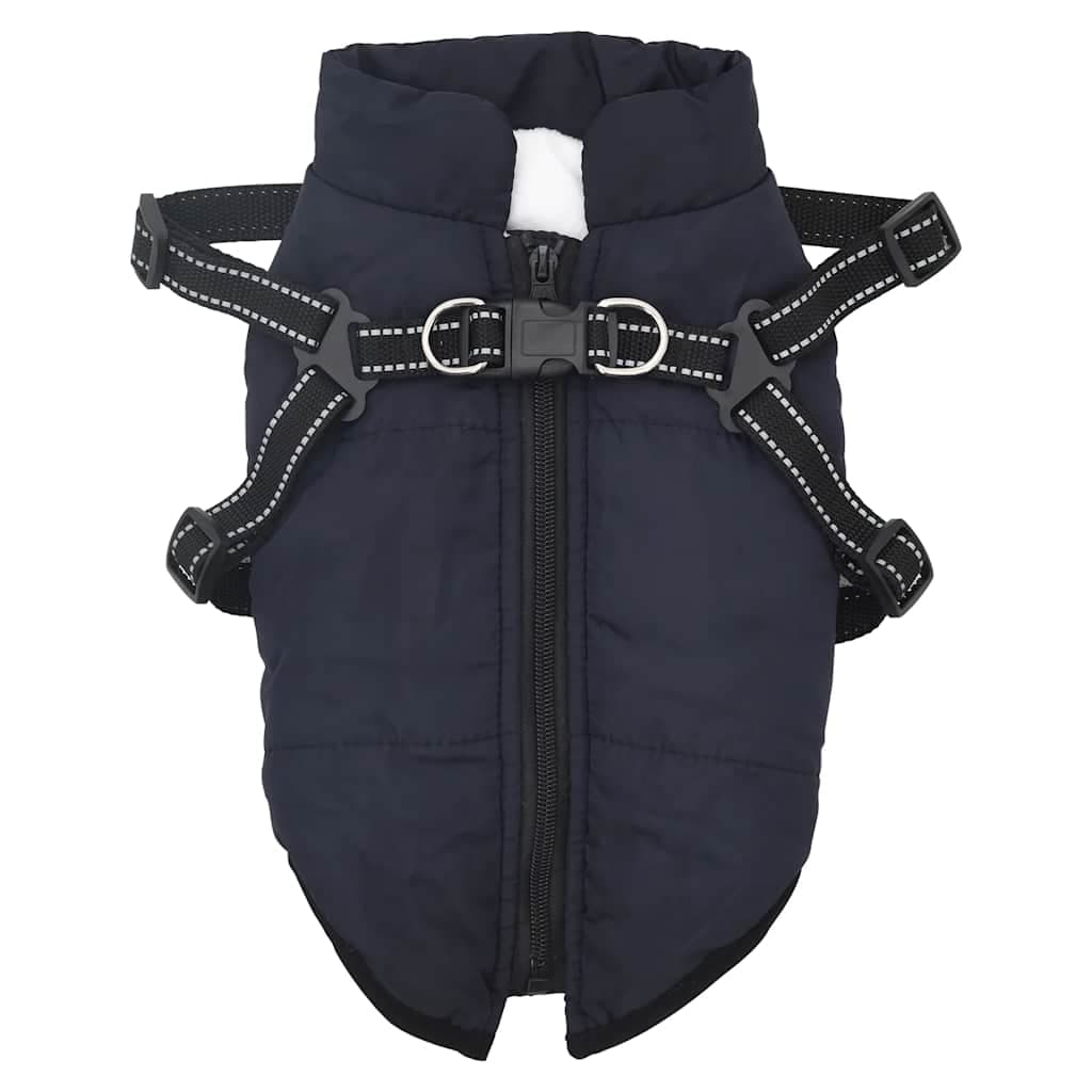 Cappotto Cani Imbracatura Impermeabile Riflettente Blu Navy L24 — miniatura 1 di 8