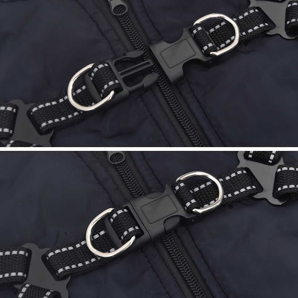 Cappotto Cani Imbracatura Impermeabile Riflettente Blu Navy L28 — miniatura 6 di 8