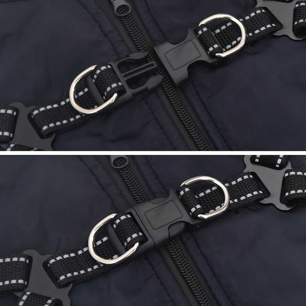 Cappotto Cani Imbracatura Impermeabile Riflettente Blu Navy L32 — miniatura 6 di 8