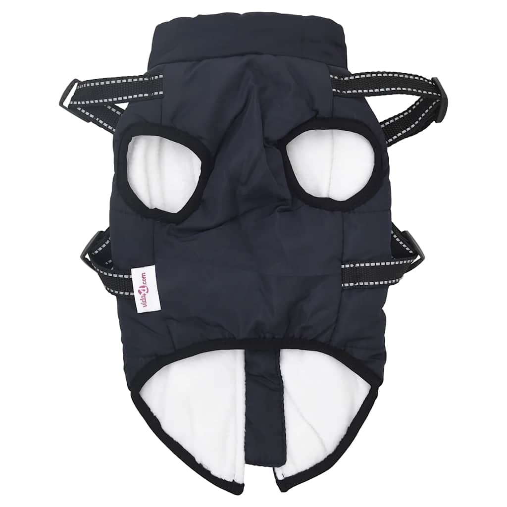 Cappotto Cani Imbracatura Impermeabile Riflettente Blu Navy L40 — miniatura 3 di 8