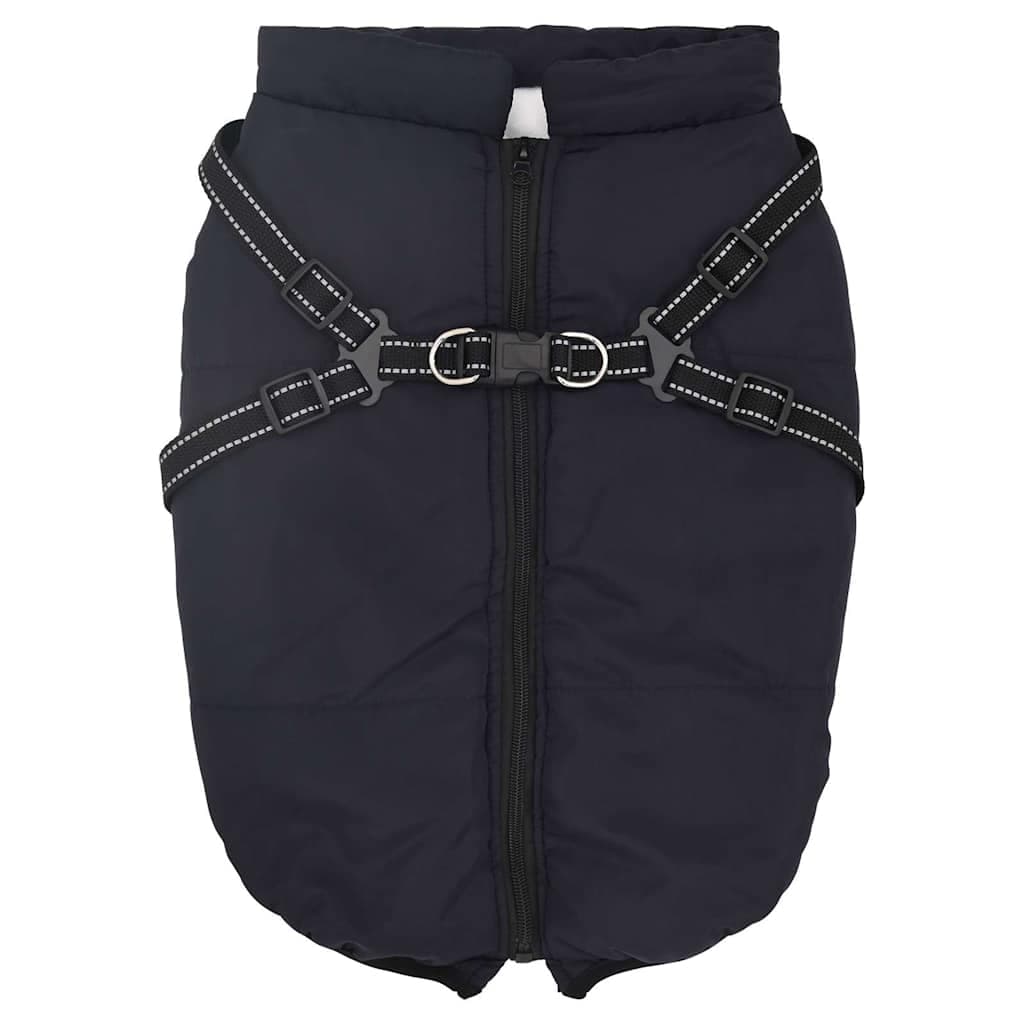 Cappotto Cani Imbracatura Impermeabile Riflettente Blu Navy L44 — miniatura 1 di 8