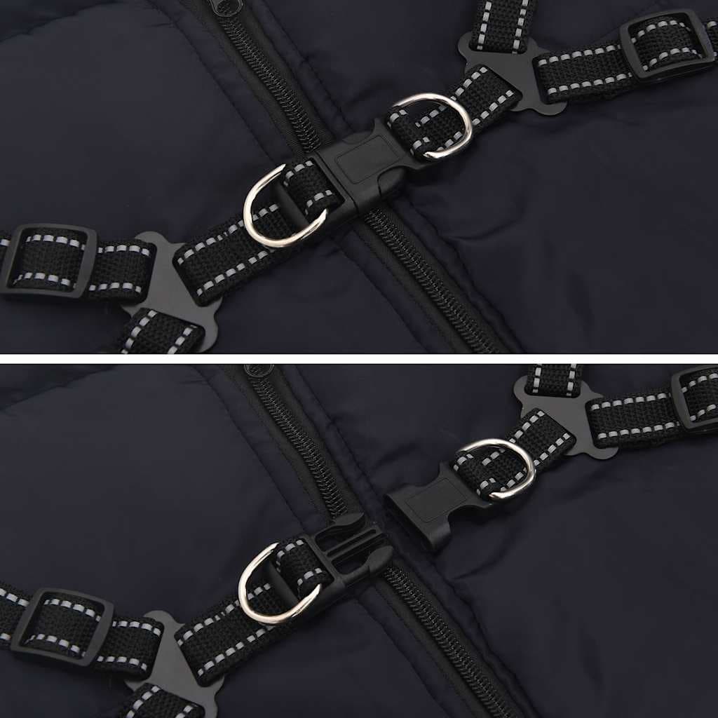 Cappotto Cani Imbracatura Impermeabile Riflettente Blu Navy L44 — miniatura 6 di 8