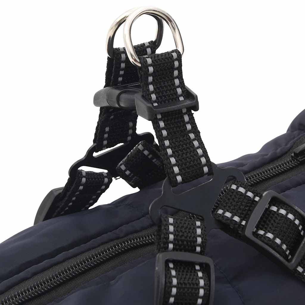 Cappotto Cani Imbracatura Impermeabile Riflettente Blu Navy L44 — miniatura 7 di 8