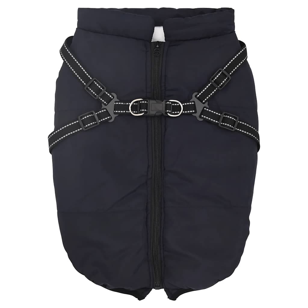 Cappotto Cani Imbracatura Impermeabile Riflettente Blu Navy L52 — miniatura 1 di 8