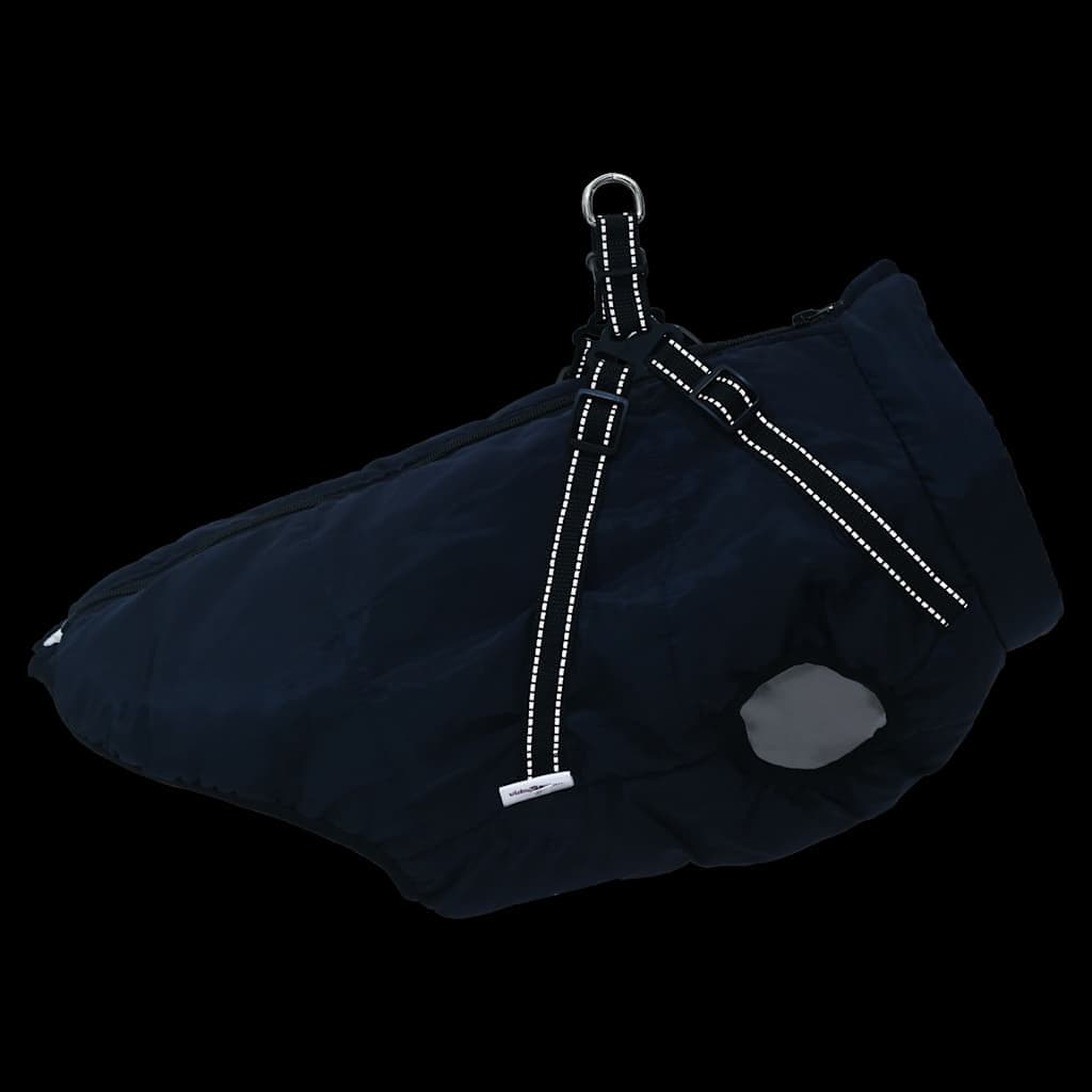 Cappotto Cani Imbracatura Impermeabile Riflettente Blu Navy L52 — miniatura 4 di 8