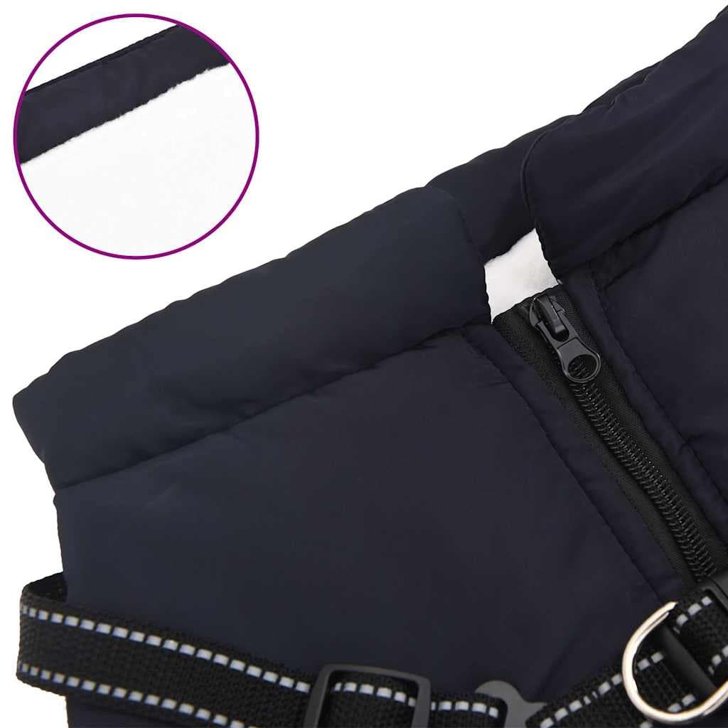 Cappotto Cani Imbracatura Impermeabile Riflettente Blu Navy L52 — miniatura 5 di 8