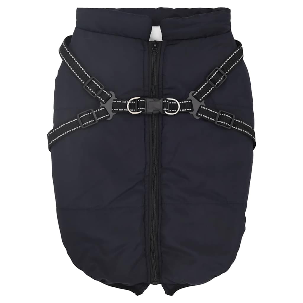 Cappotto Cani Imbracatura Impermeabile Riflettente Blu Navy L68 — miniatura 1 di 8