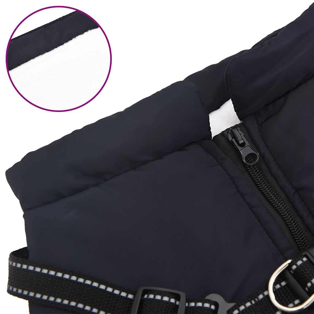 Cappotto Cani Imbracatura Impermeabile Riflettente Blu Navy L68 — miniatura 5 di 8