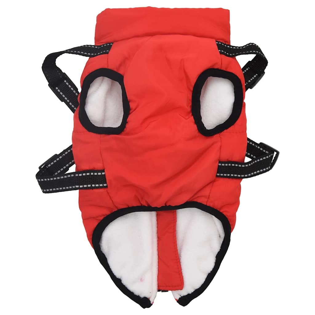 Cappotto Cani Imbracatura Impermeabile Riflettente Rosso L24 — miniatura 3 di 8