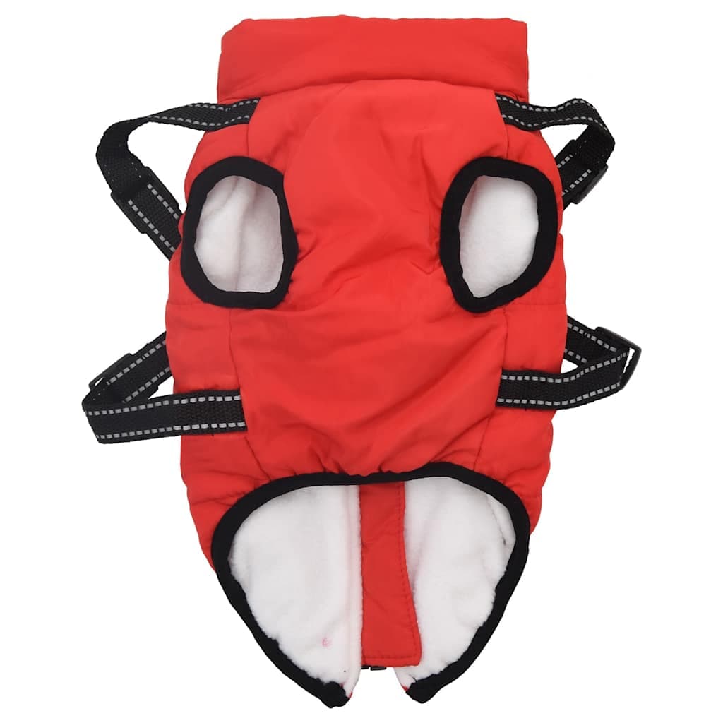 Cappotto Cani Imbracatura Impermeabile Riflettente Rosso L28 — miniatura 3 di 8