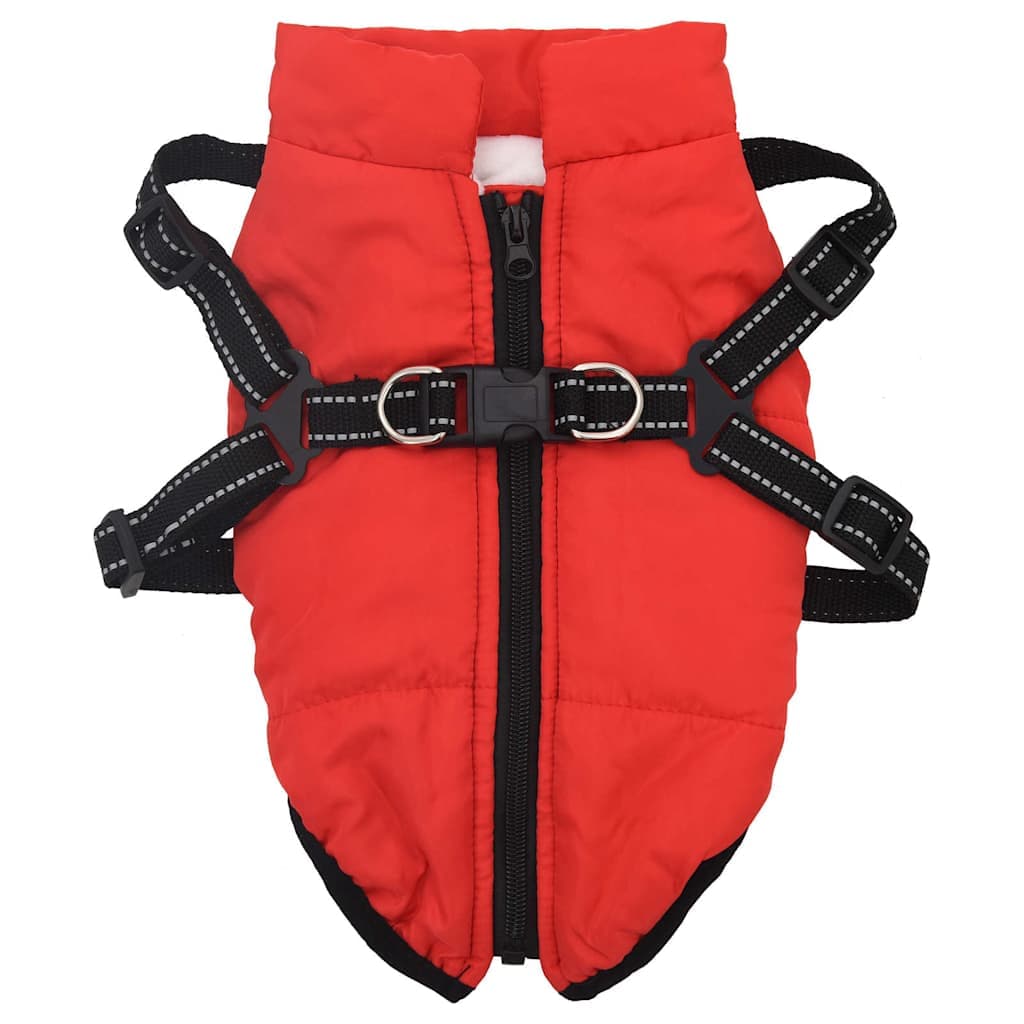 Cappotto Cani Imbracatura Impermeabile Riflettente Rosso L32 — miniatura 1 di 8