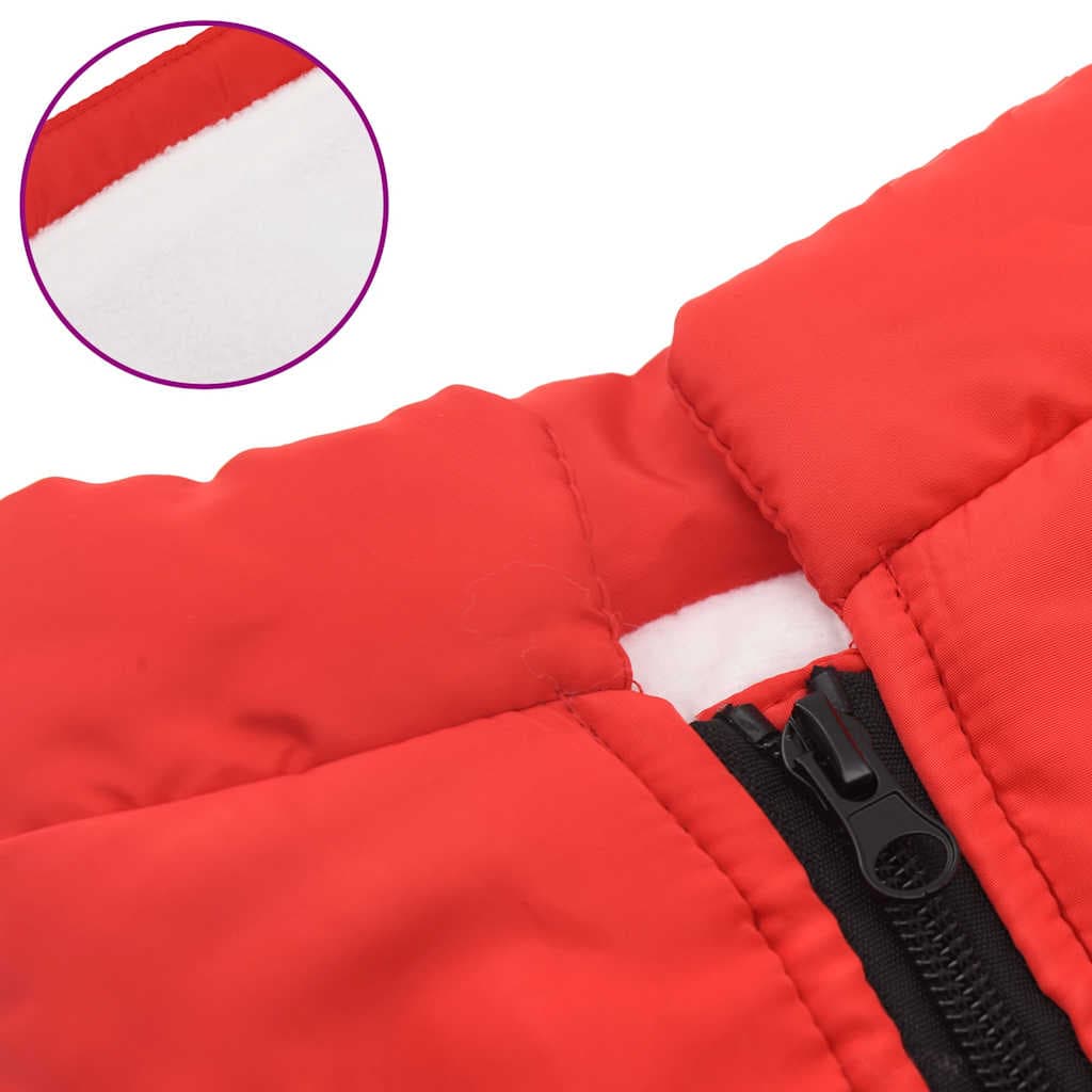Cappotto Cani Imbracatura Impermeabile Riflettente Rosso L32 — miniatura 5 di 8