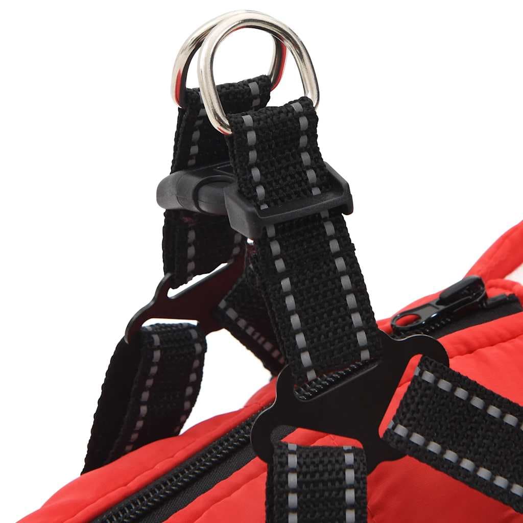 Cappotto Cani Imbracatura Impermeabile Riflettente Rosso L32 — miniatura 6 di 8
