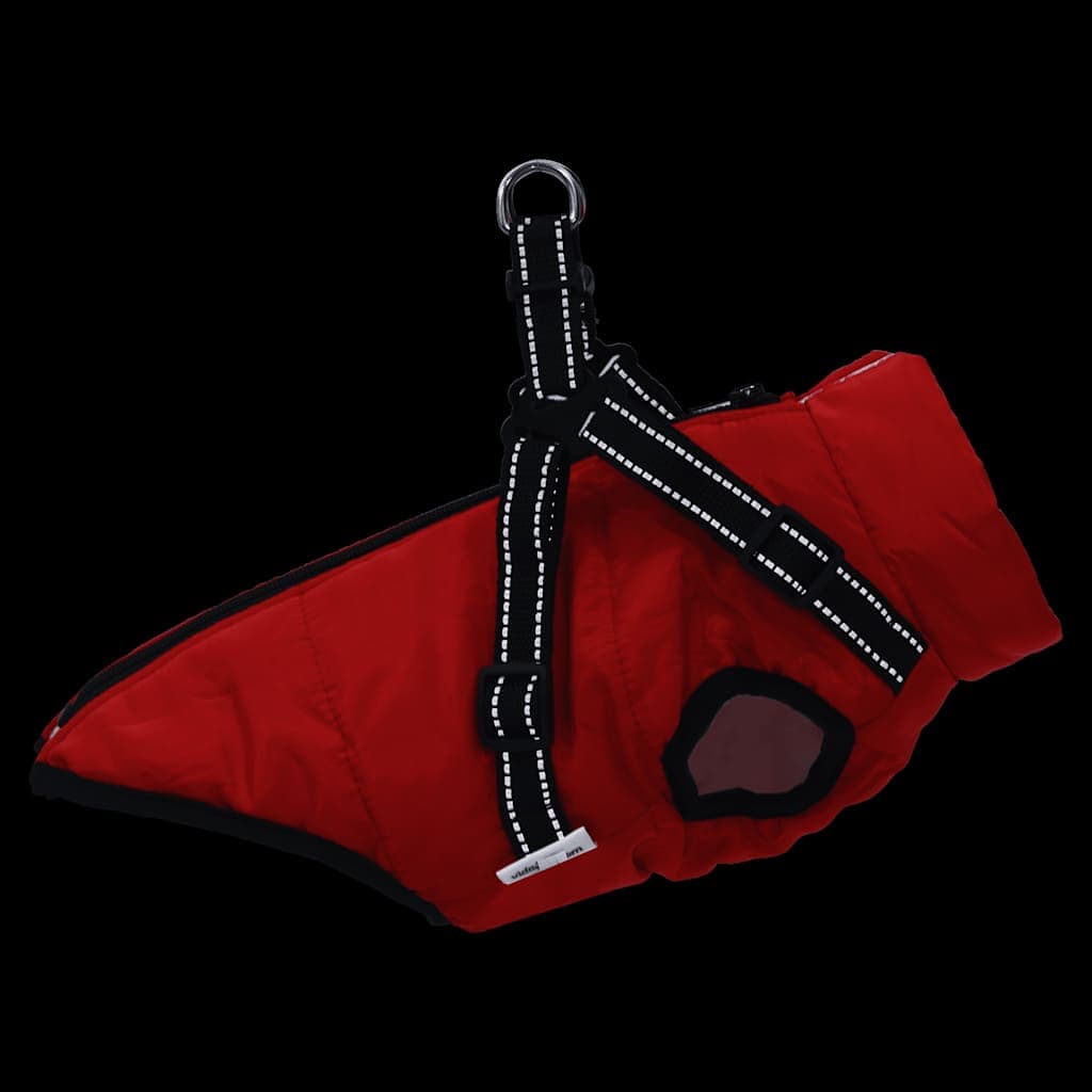 Cappotto Cani Imbracatura Impermeabile Riflettente Rosso L36 — miniatura 4 di 8