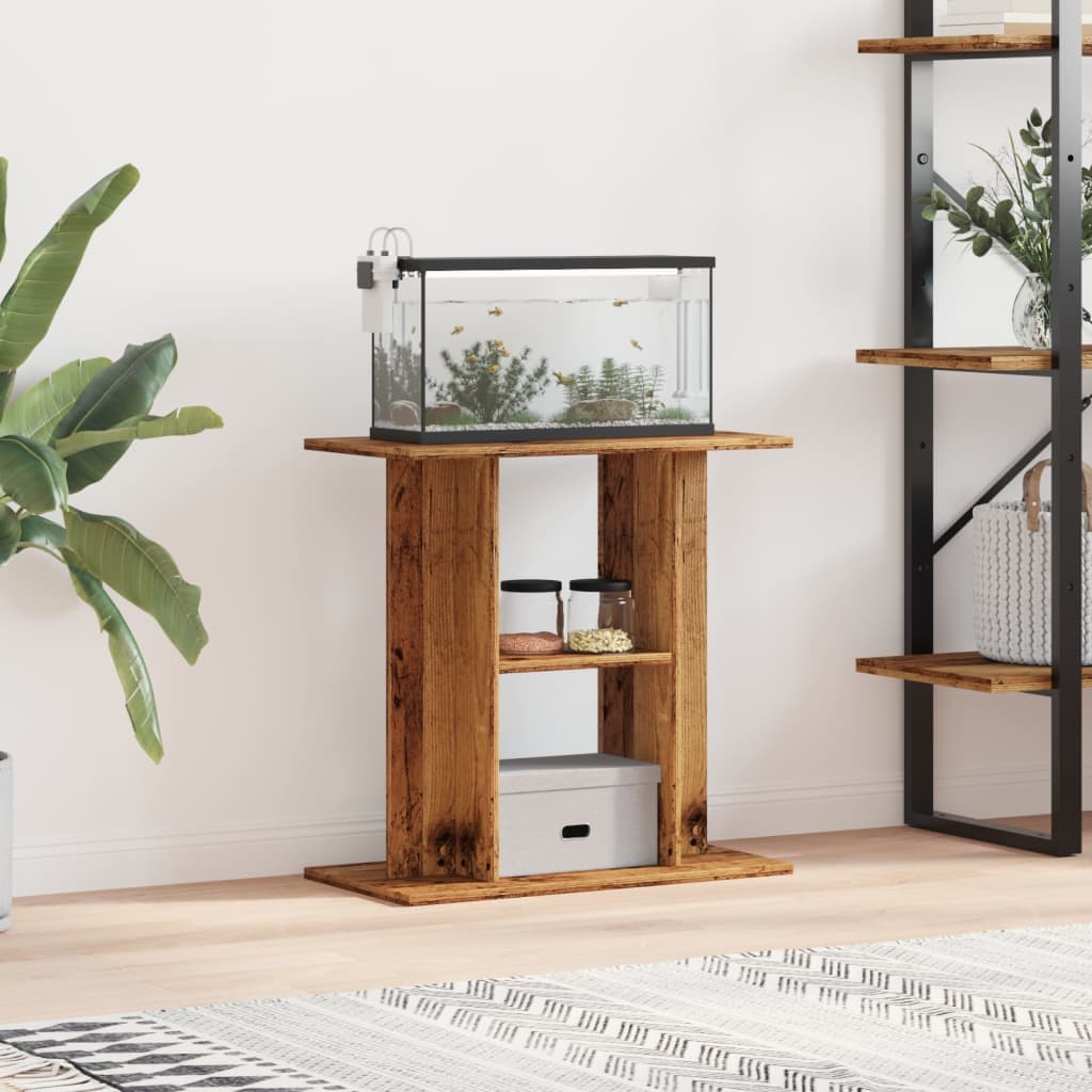 Supporto per acquario in legno antico 60x30x60 cm — miniatura 1 di 9