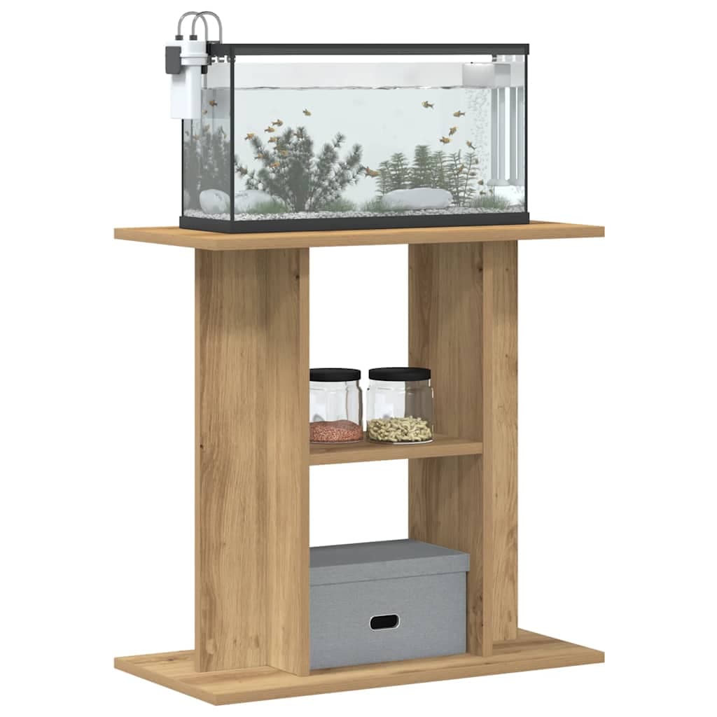 Supporto Acquario 60x30x60 cm Multistrato Rovere Artigianale — miniatura 6 di 9
