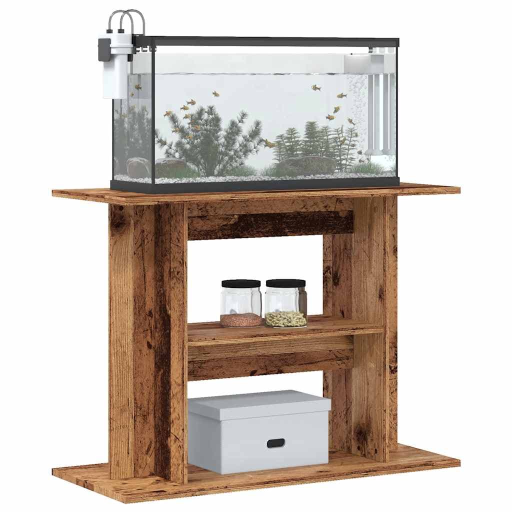Supporto per acquario in legno antico 80x35x60 cm — miniatura 6 di 9