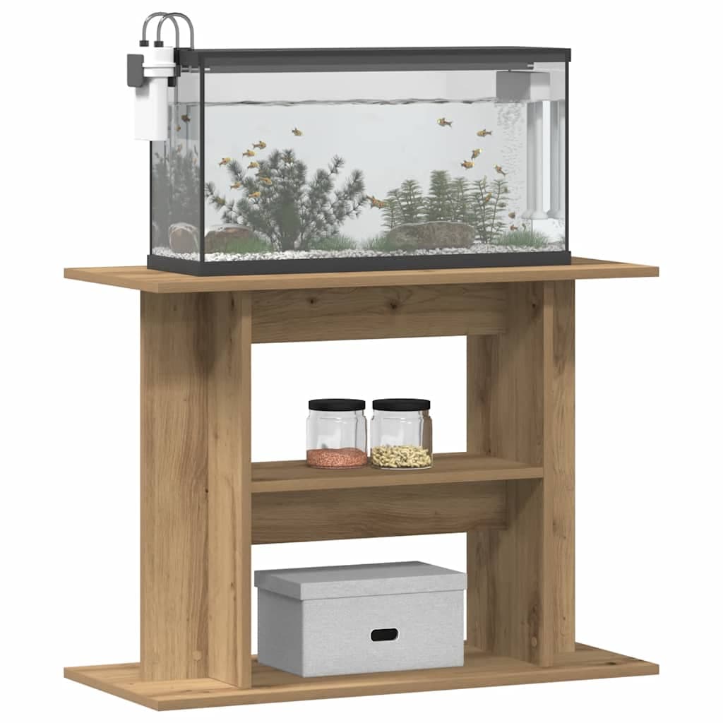 Supporto per acquario artigianale in rovere 80x35x60 cm — miniatura 6 di 9