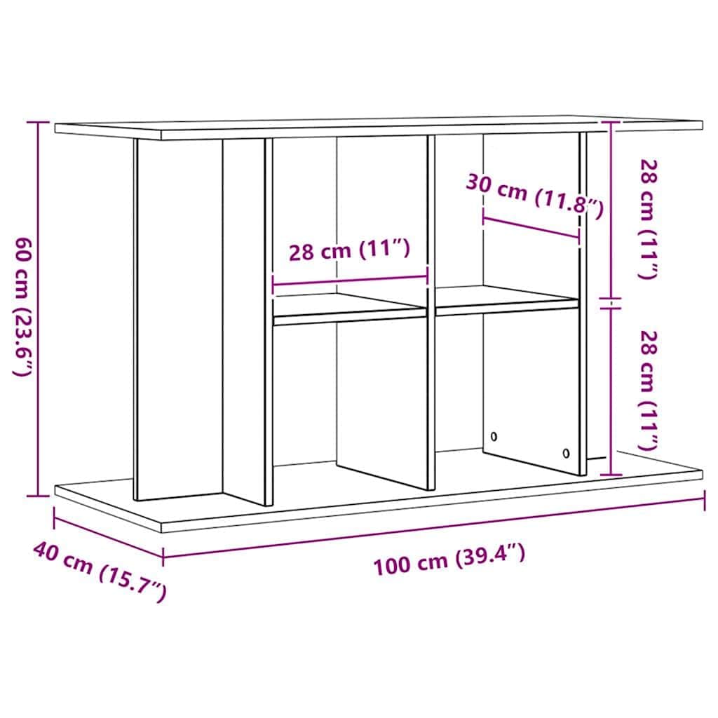 Supporto per acquario artigianale in rovere 100x40x60 cm — miniatura 8 di 9