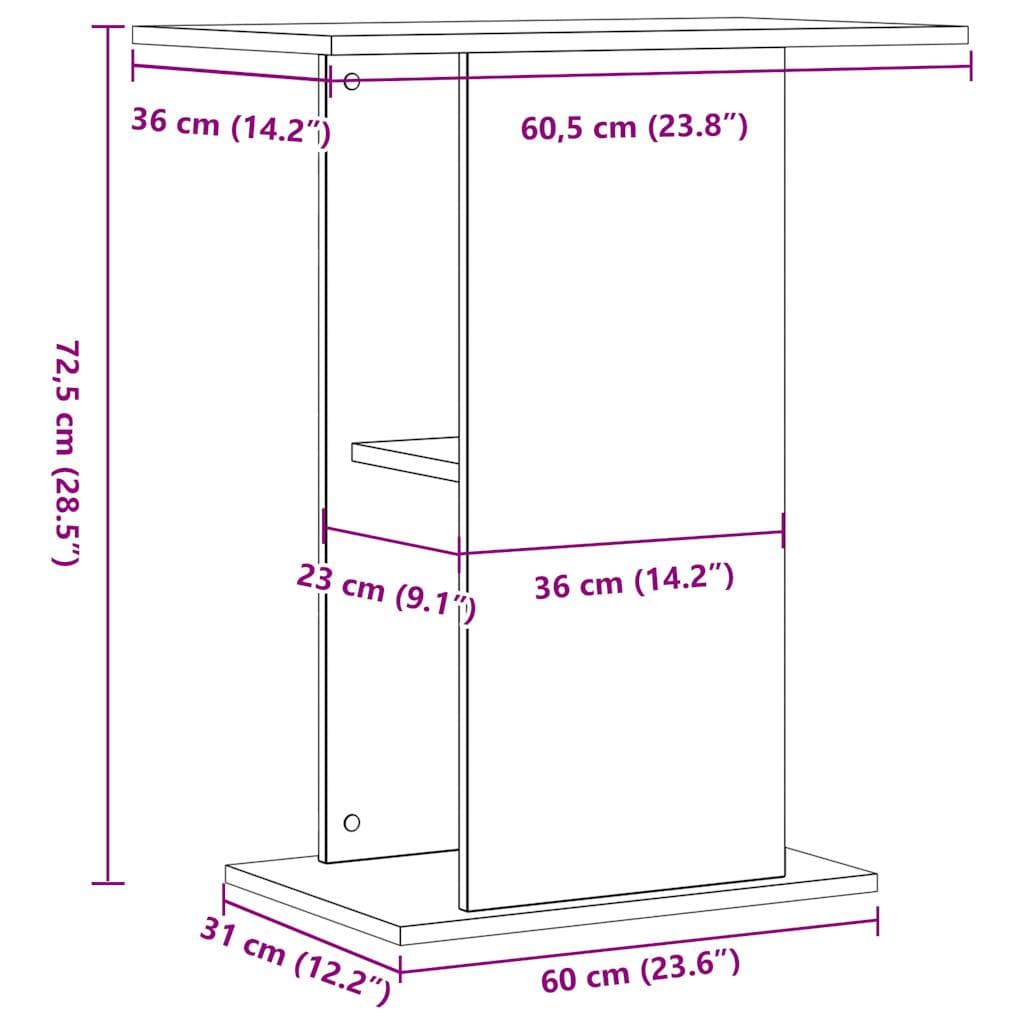 Supporto per Acquario Legno Antico 36x60,5x72,5cm in Truciolato — miniatura 8 di 9