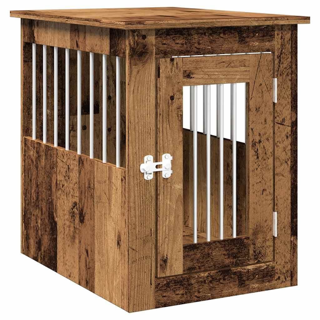 Gabbia Cani da Arredamento Legno Antico Legno Multistrato — miniatura 2 di 10