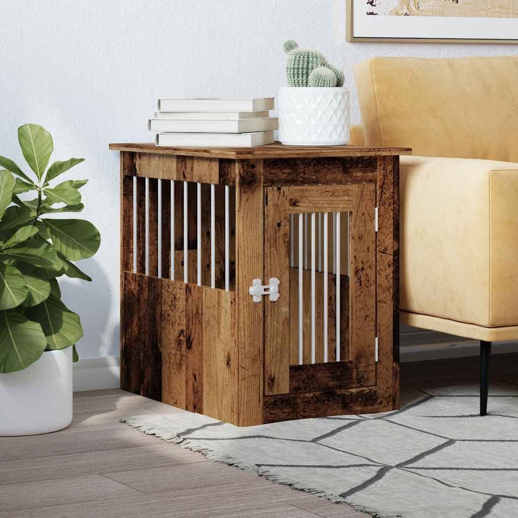 Gabbia Cani da Arredamento Legno Antico Legno Multistrato — miniatura 3 di 10