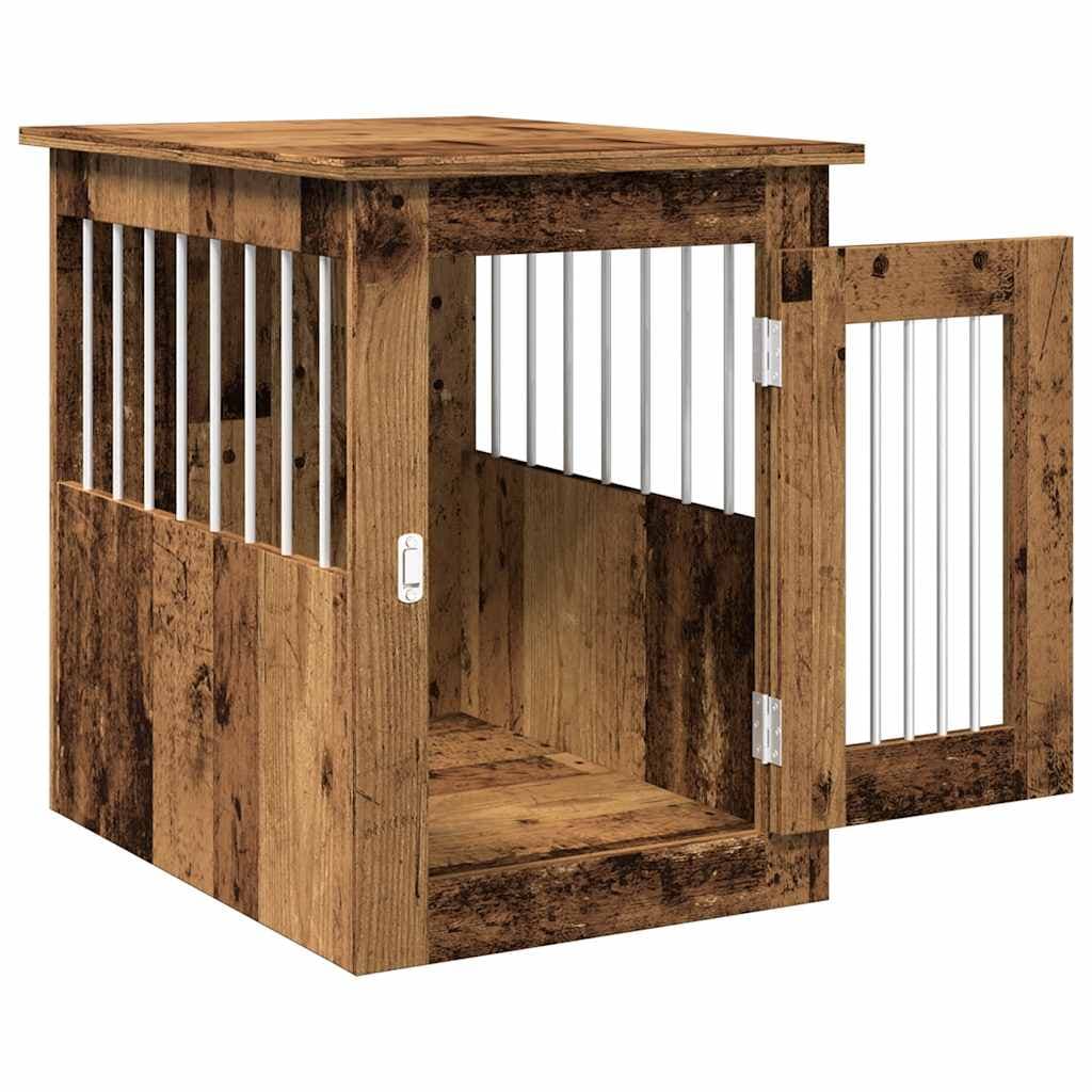 Gabbia Cani da Arredamento Legno Antico Legno Multistrato — miniatura 4 di 10