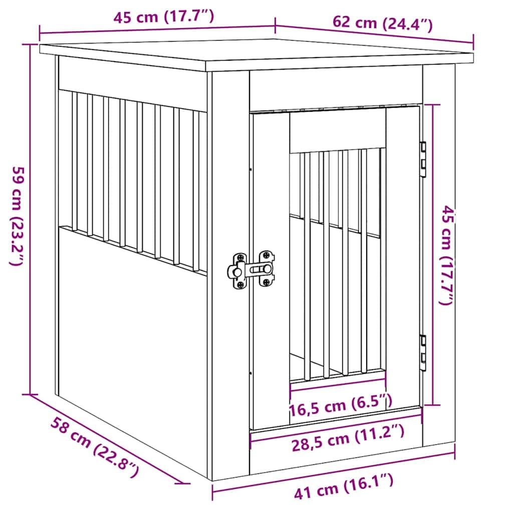 Gabbia Cani da Arredamento Legno Antico Legno Multistrato — miniatura 10 di 10