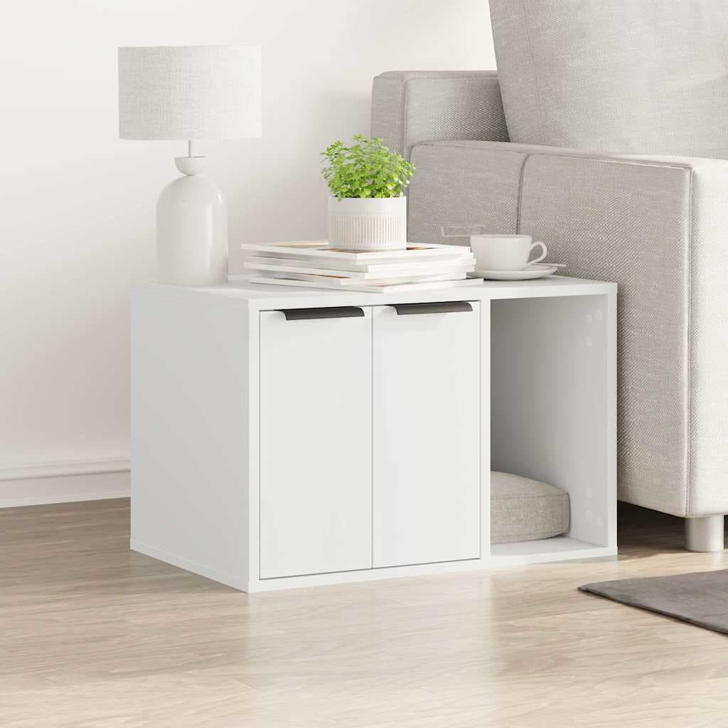 Recinto Lettiera Gatti Bianco 60x40x40 cm in Truciolato — miniatura 3 di 10