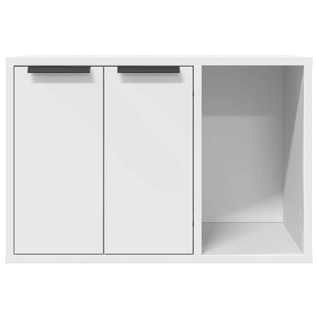 Recinto Lettiera Gatti Bianco 60x40x40 cm in Truciolato — miniatura 4 di 10
