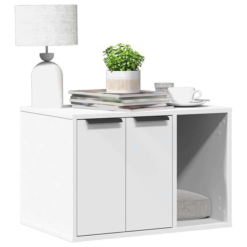 Recinto Lettiera Gatti Bianco 60x40x40 cm in Truciolato — miniatura 1 di 10