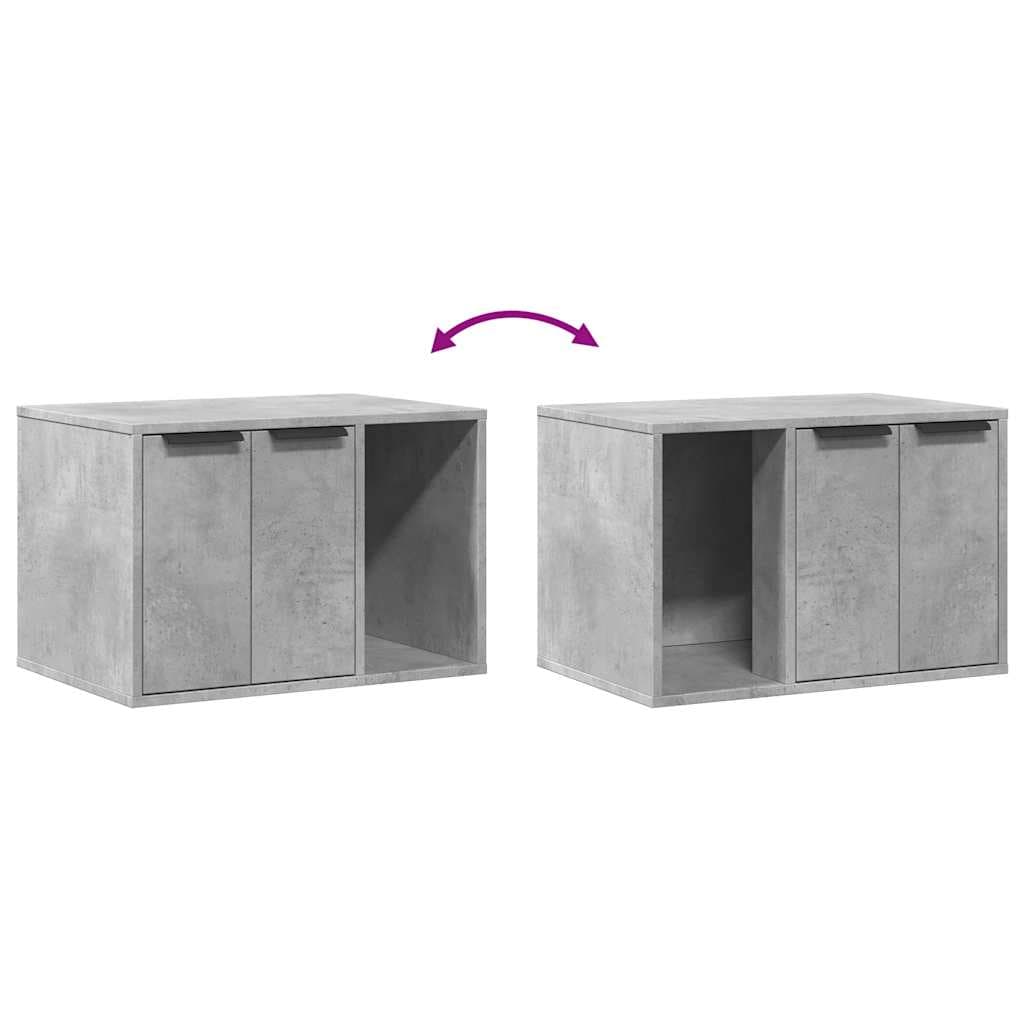 Recinto Lettiera Gatti Grigio Cemento 60x40x40 cm in Truciolato — miniatura 7 di 10