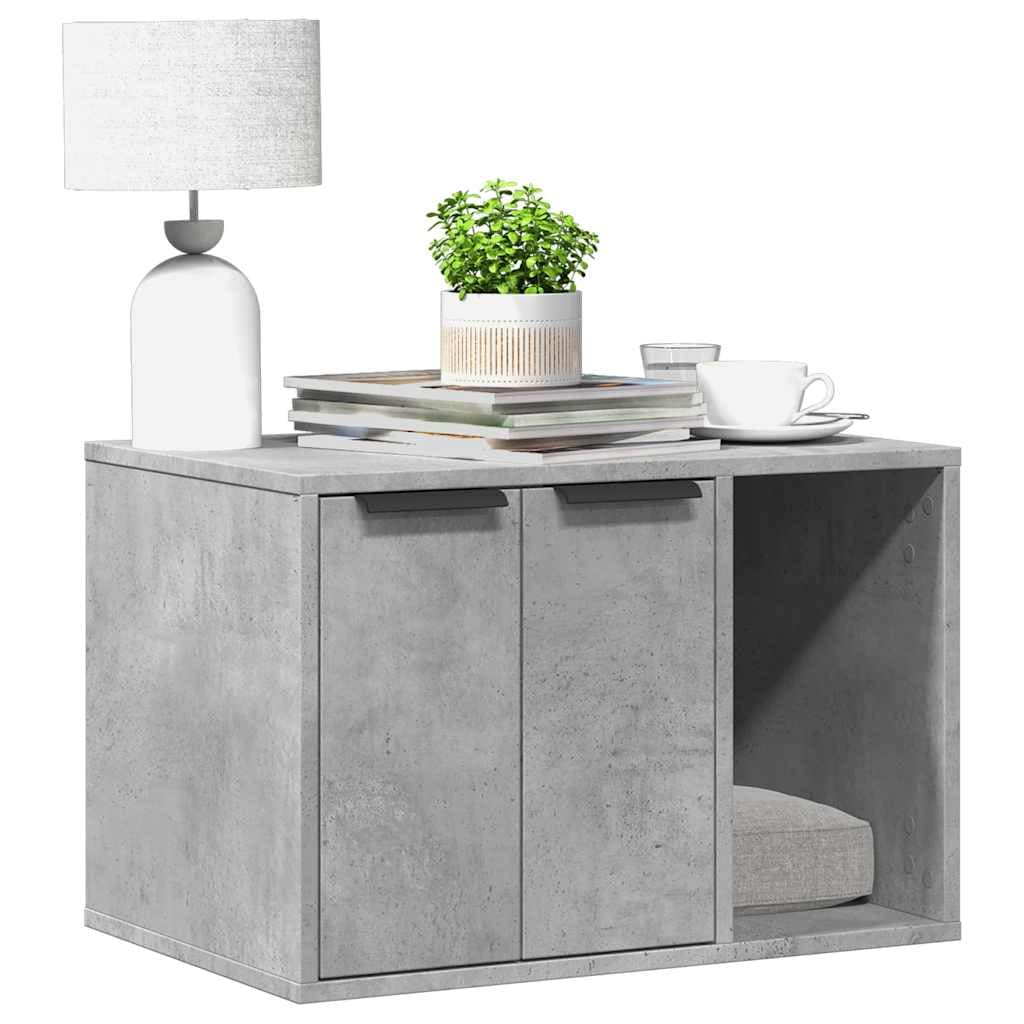 Recinto Lettiera Gatti Grigio Cemento 60x40x40 cm in Truciolato — miniatura 1 di 10