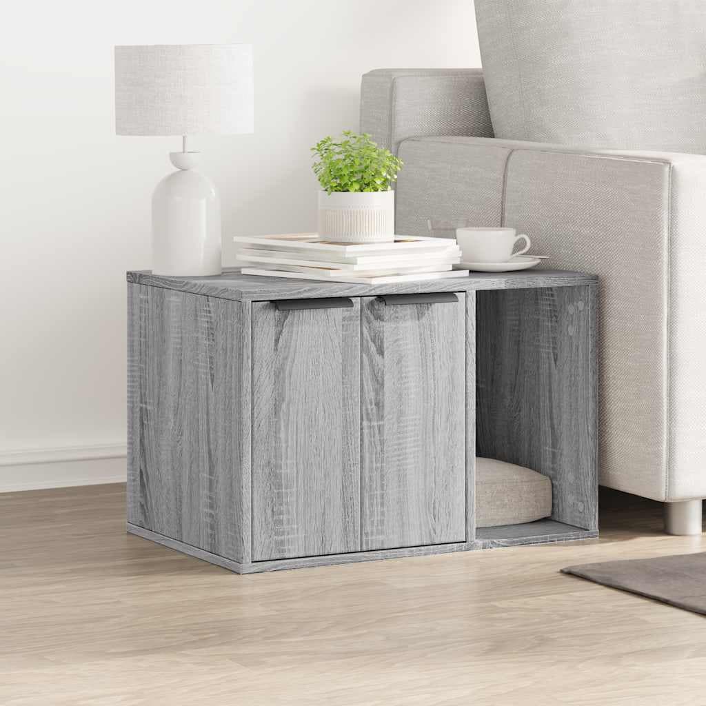 Recinto Lettiera Gatti Grigio Sonoma 60x40x40 cm in Truciolato — foto 3 di 10