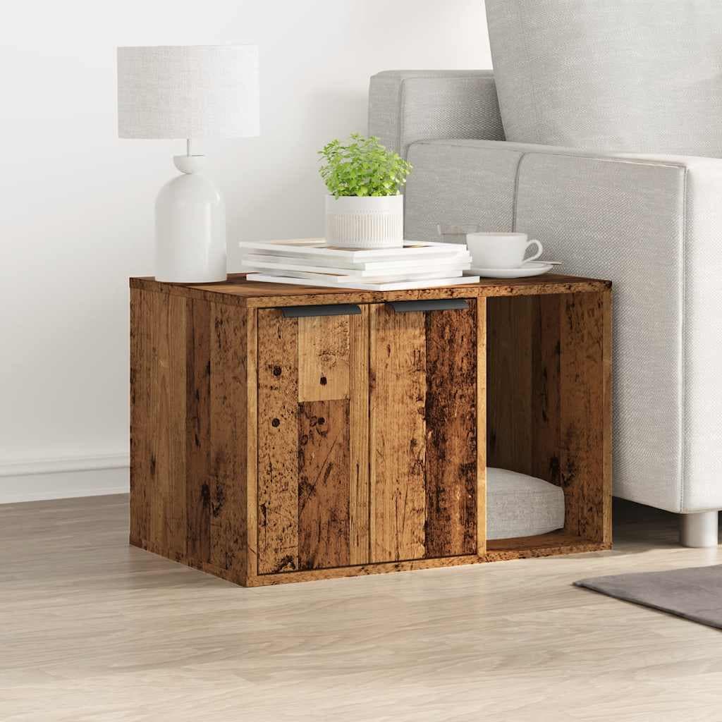 Recinto Lettiera Gatti Legno Vecchio 60x40x40 cm in Truciolato — miniatura 3 di 10