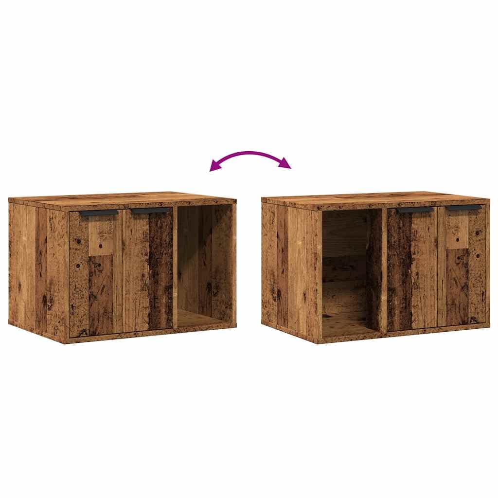 Recinto Lettiera Gatti Legno Vecchio 60x40x40 cm in Truciolato — miniatura 7 di 10
