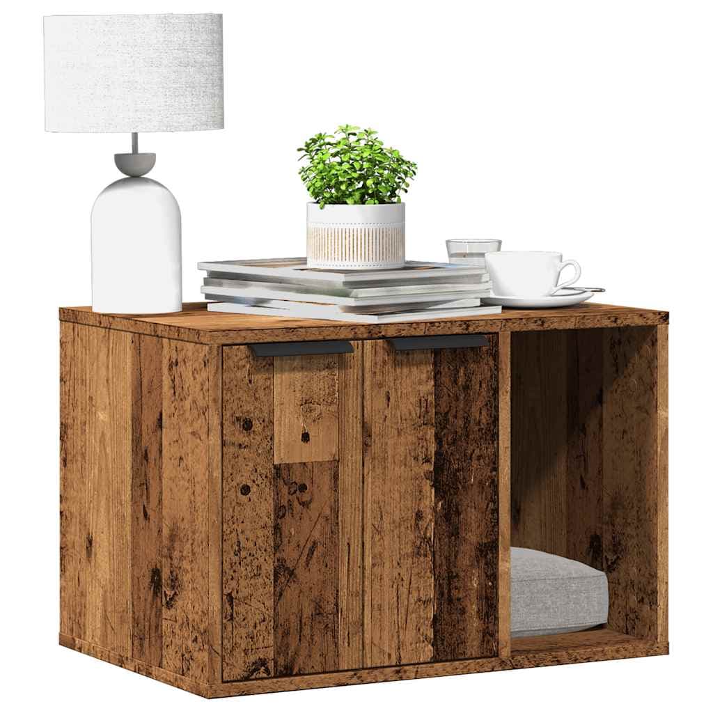 Recinto Lettiera Gatti Legno Vecchio 60x40x40 cm in Truciolato — miniatura 1 di 10
