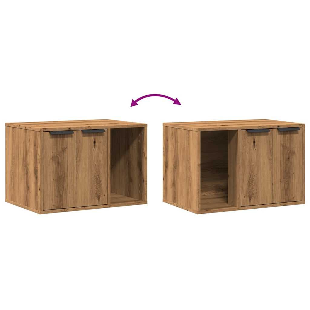 Recinto Lettiera Rovere Artigianale 60x40x40 cm in Truciolato — miniatura 7 di 10