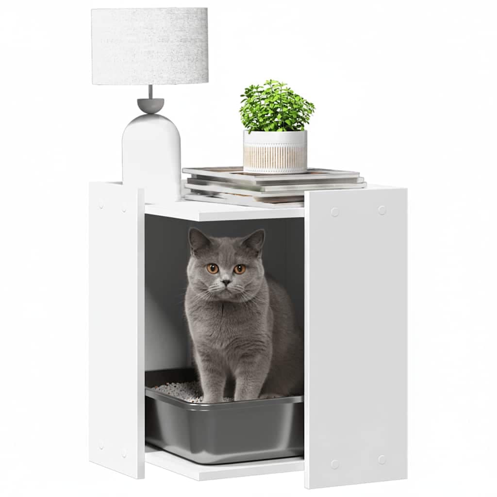 Rifugio per lettiera per gatti Bianco 42 x 42 x 51 cm — miniatura 3 di 9