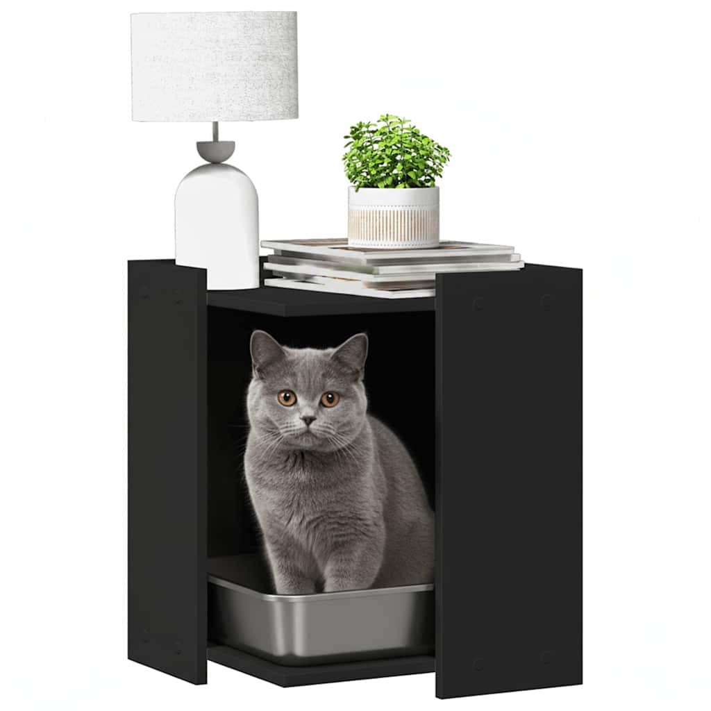 Rifugio per lettiera per gatti Nero 42 x 42 x 51 cm — miniatura 3 di 9