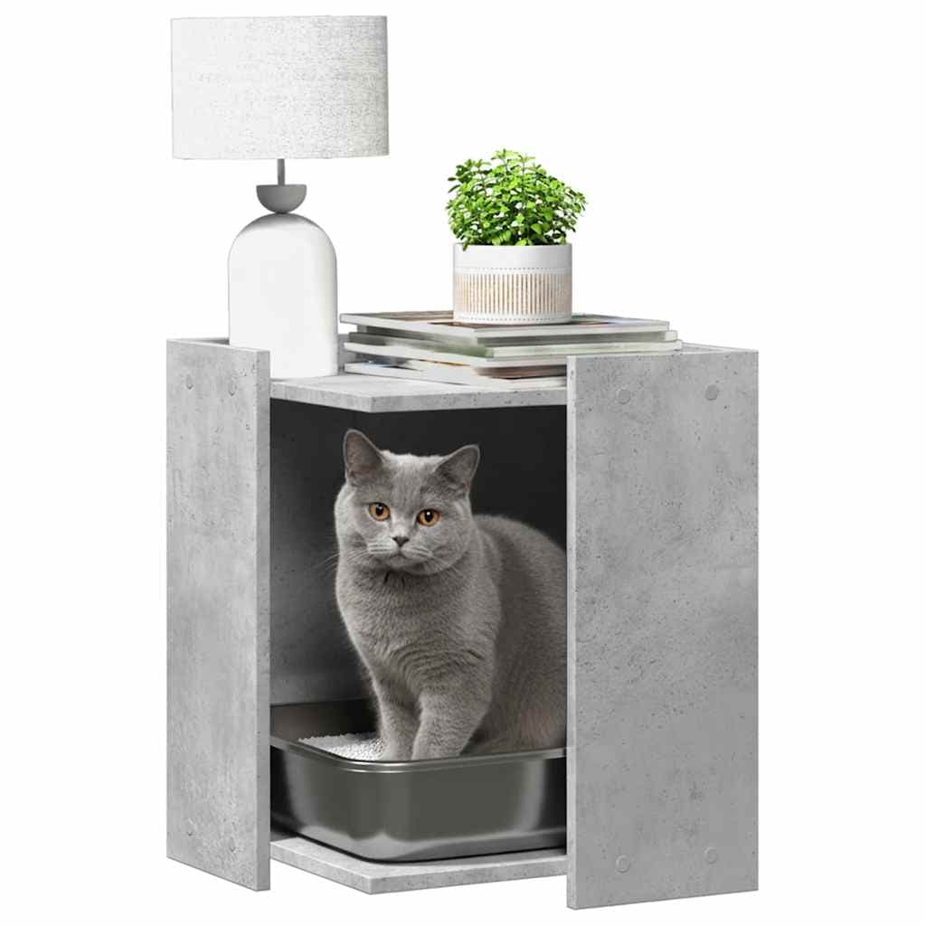 Rifugio per lettiera per gatti Grigio Cemento 42 x 42 x 51 cm — miniatura 3 di 9