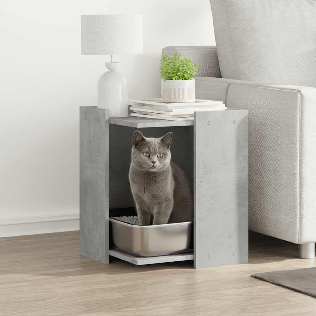 Rifugio per lettiera per gatti Grigio Cemento 42 x 42 x 51 cm — miniatura 1 di 9