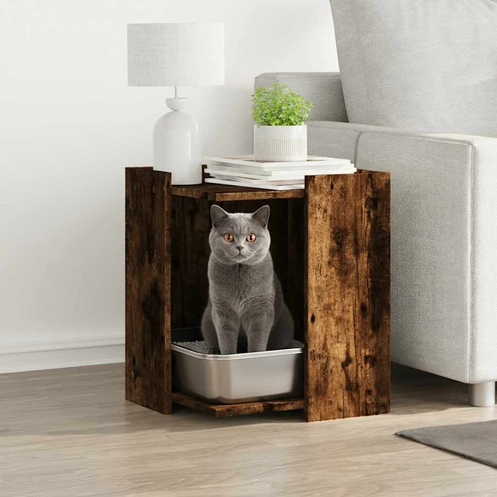 Rifugio per lettiera per gatti Rovere Fumo 42 x 42 x 51 cm — miniatura 1 di 9